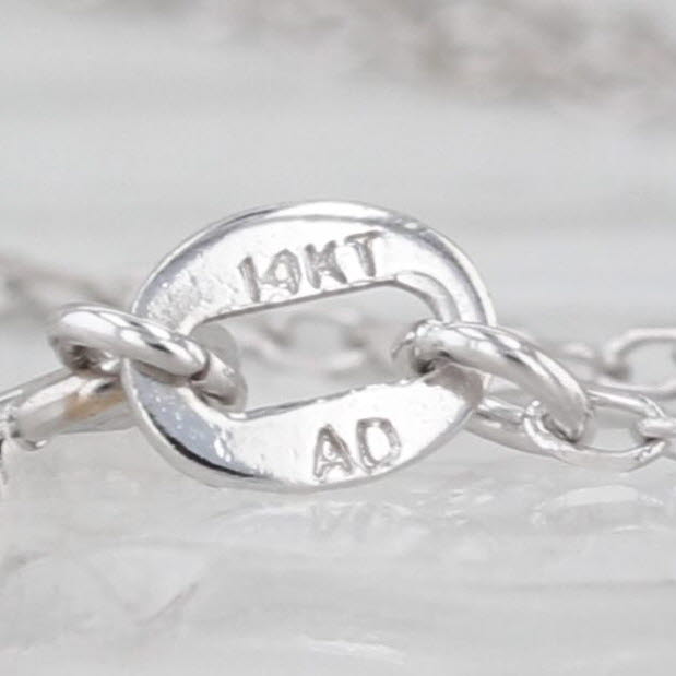 Cable Chain Necklace 14k White Gold 0.6mm 20"