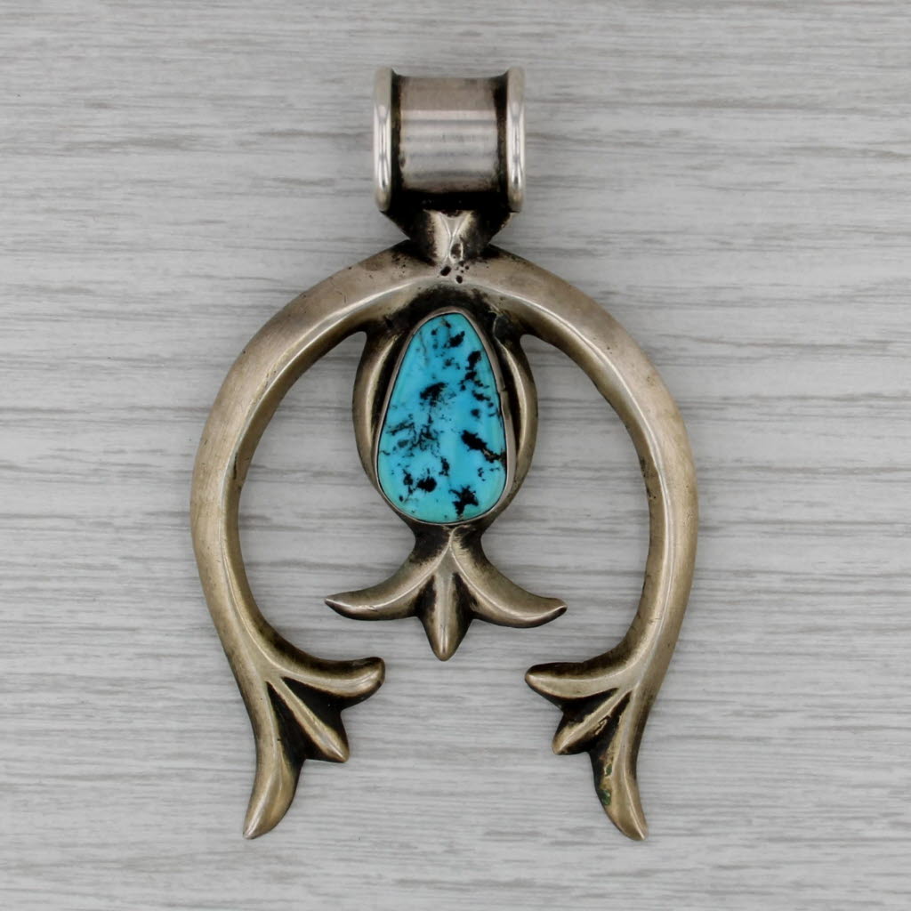 D Morris Large Naja Pendant Sterling Silver Turquoise Navajo Native American
