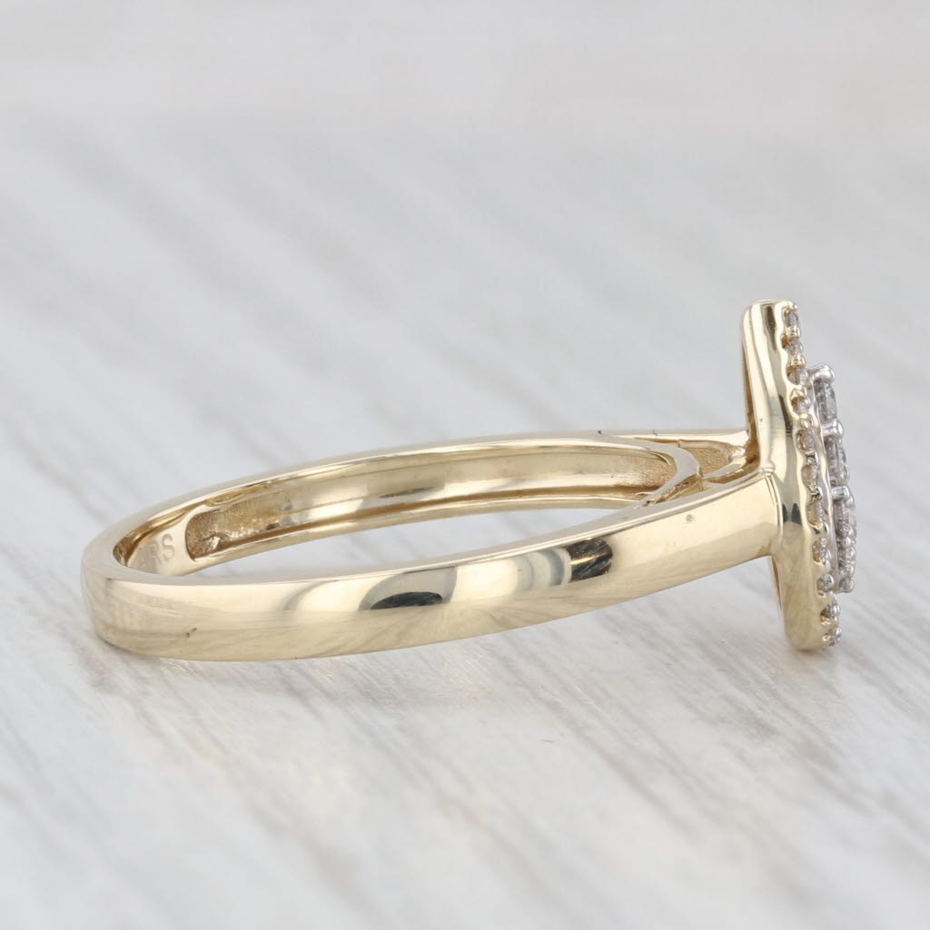 0.30ctw Pear Diamond Halo Engagement Ring 10k Yellow Gold Size 7.25