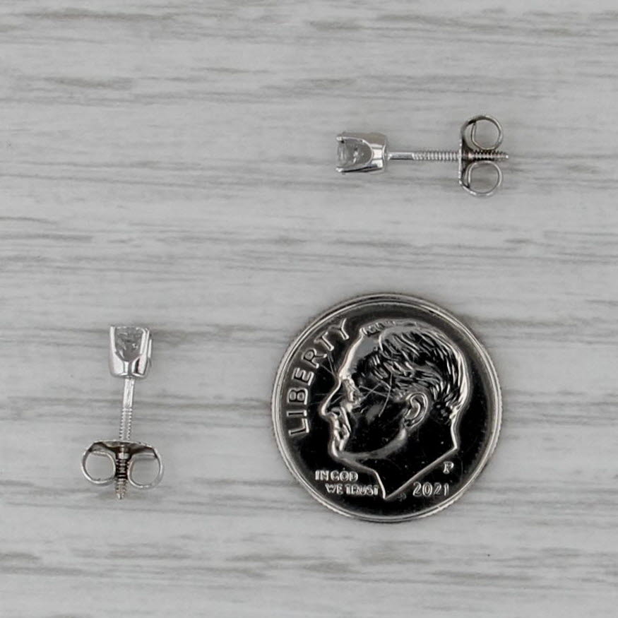 0.24ctw Diamond Round Solitaire Stud Earrings 14k White Gold