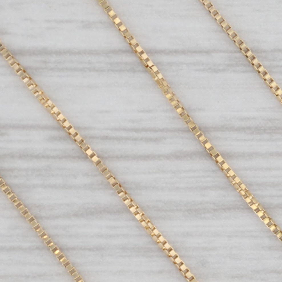 Gray 18" Box Chain Necklace 14k Yellow Gold 0.6mm