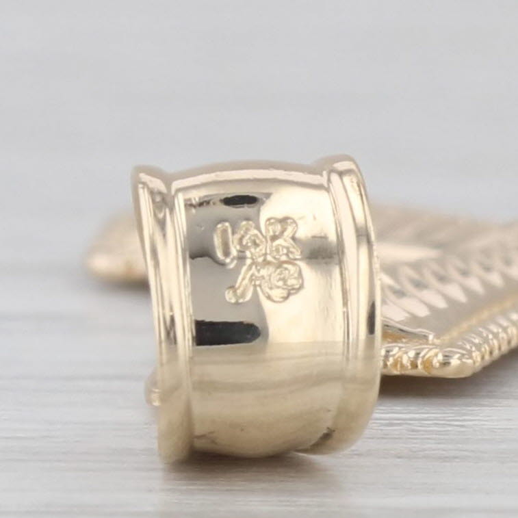 Ridged Pattern Cross Pendant 14k Yellow Gold