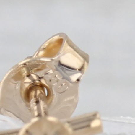 Drop Bar Earrings 18k Yellow Gold Circle Pattern