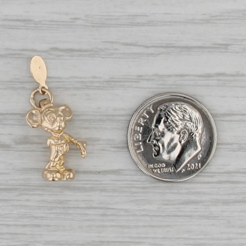 Mickey Mouse Charm 14k Gold Disney Souvenir Pendant Cartoon Character Keepsake