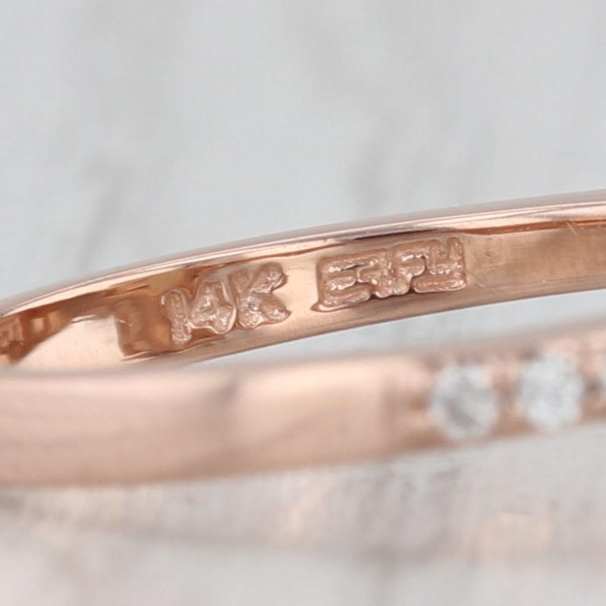 Effy Oval Opal Cabochon 0.30ctw Diamond Ring 14k Rose Gold Size 7.25