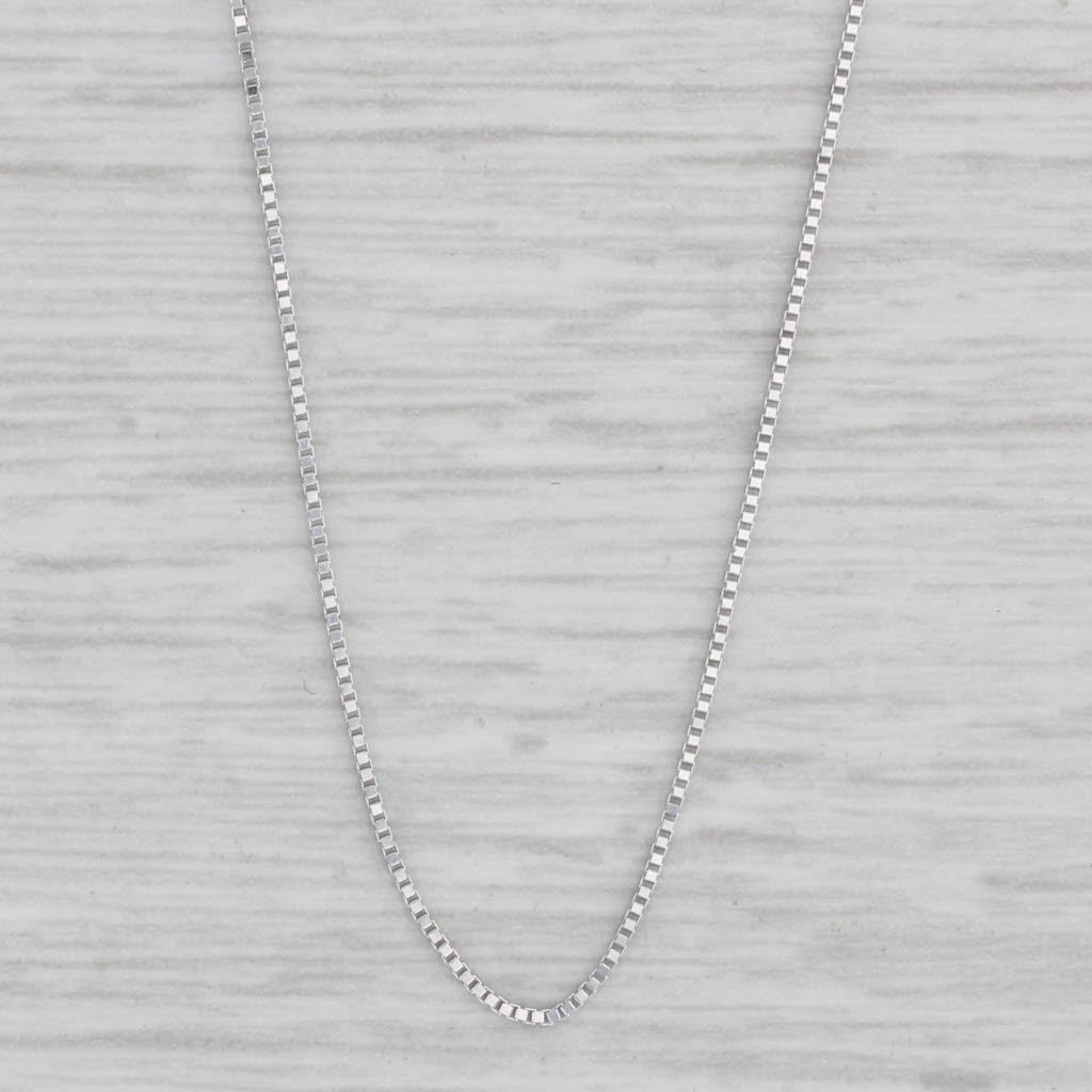 Light Gray 17.75" 0.5mm Box Chain Necklace 10k White Gold