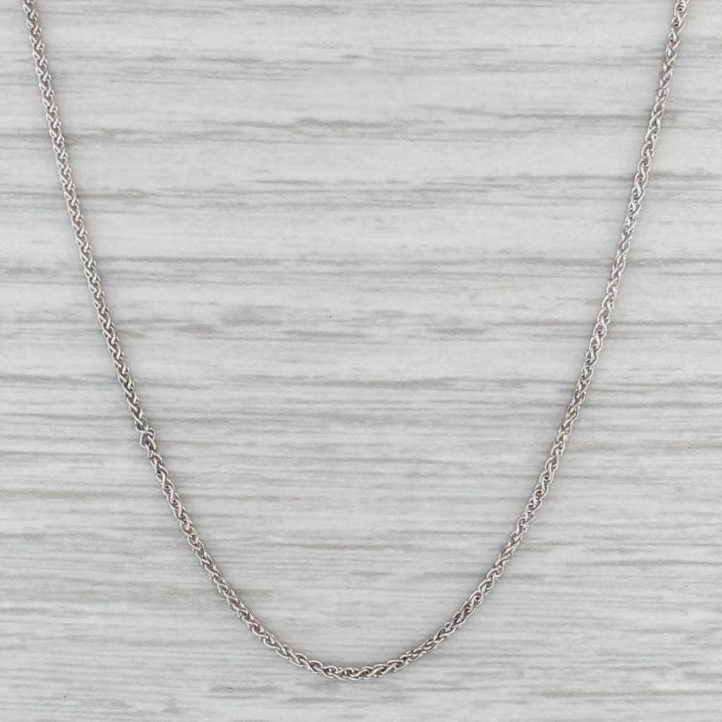Wheat Chain Necklace 14k White Gold 18.25" 1.2mm