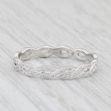 New 0.22ctw Diamond Eternity Wedding Band 18k White Gold Size 6.5 Stackable Ring