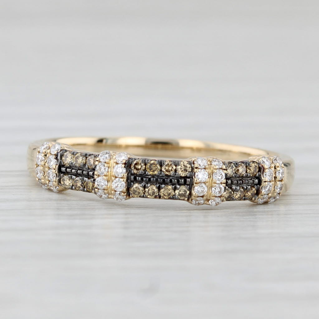 Le Vian 0.34ctw White Champagne Diamond Ring Wedding Band 14k Gold Size 10.75