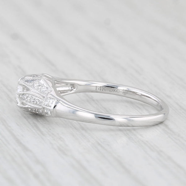 New 0.26ctw Diamond Engagement Ring 14k White Gold Size 6.75 Beverley K