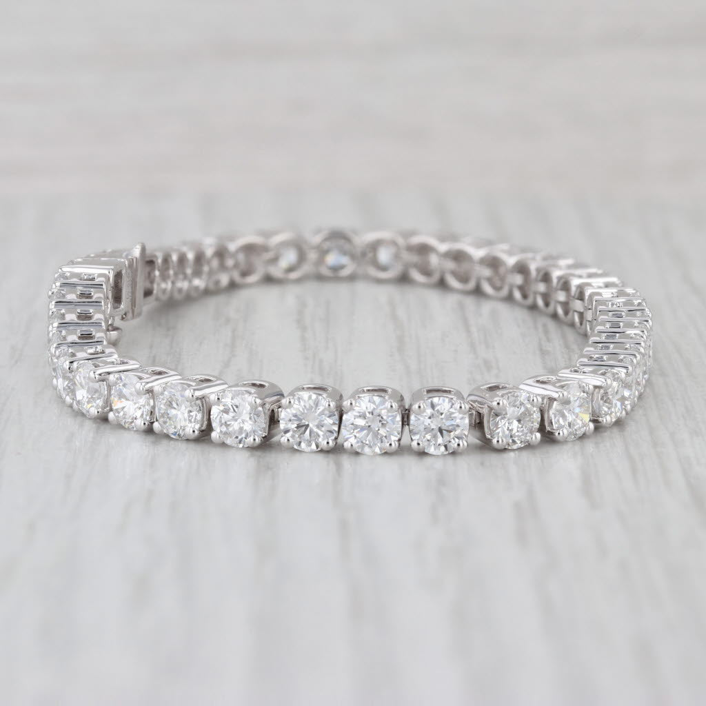 New 11.17ctw Lab Grown Diamond Tennis Bracelet 14k White Gold 7" 4.3mm