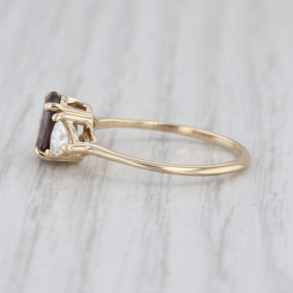 1.98ctw Color Change Garnet Moissanite Ring 10k Yellow Gold Size 7