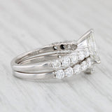 1.83ctw Diamond Engagement Ring Wedding Band Bridal Set 18k White Gold GIA