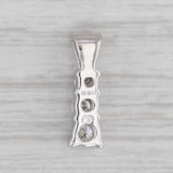 0.18ctw Diamond 3-Stone Graduated Journey Pendant 14k White Gold Small Drop