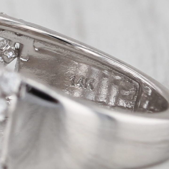 0.86ctw Diamonds Ring 14k White Gold Size 4.5 Anniversary Band