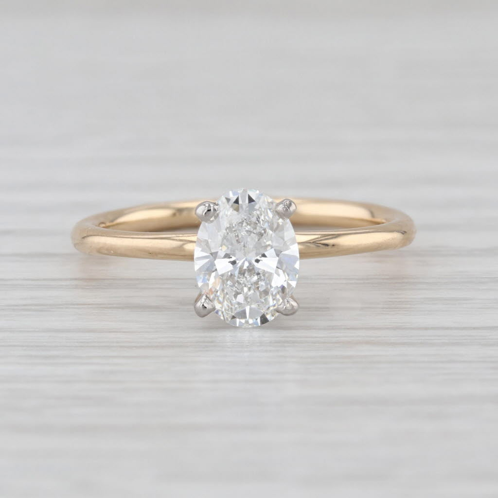 IGI 1.06ct Oval Lab Grown Diamond Solitaire Engagement Ring 14k Gold Sz 7 VVS2 E