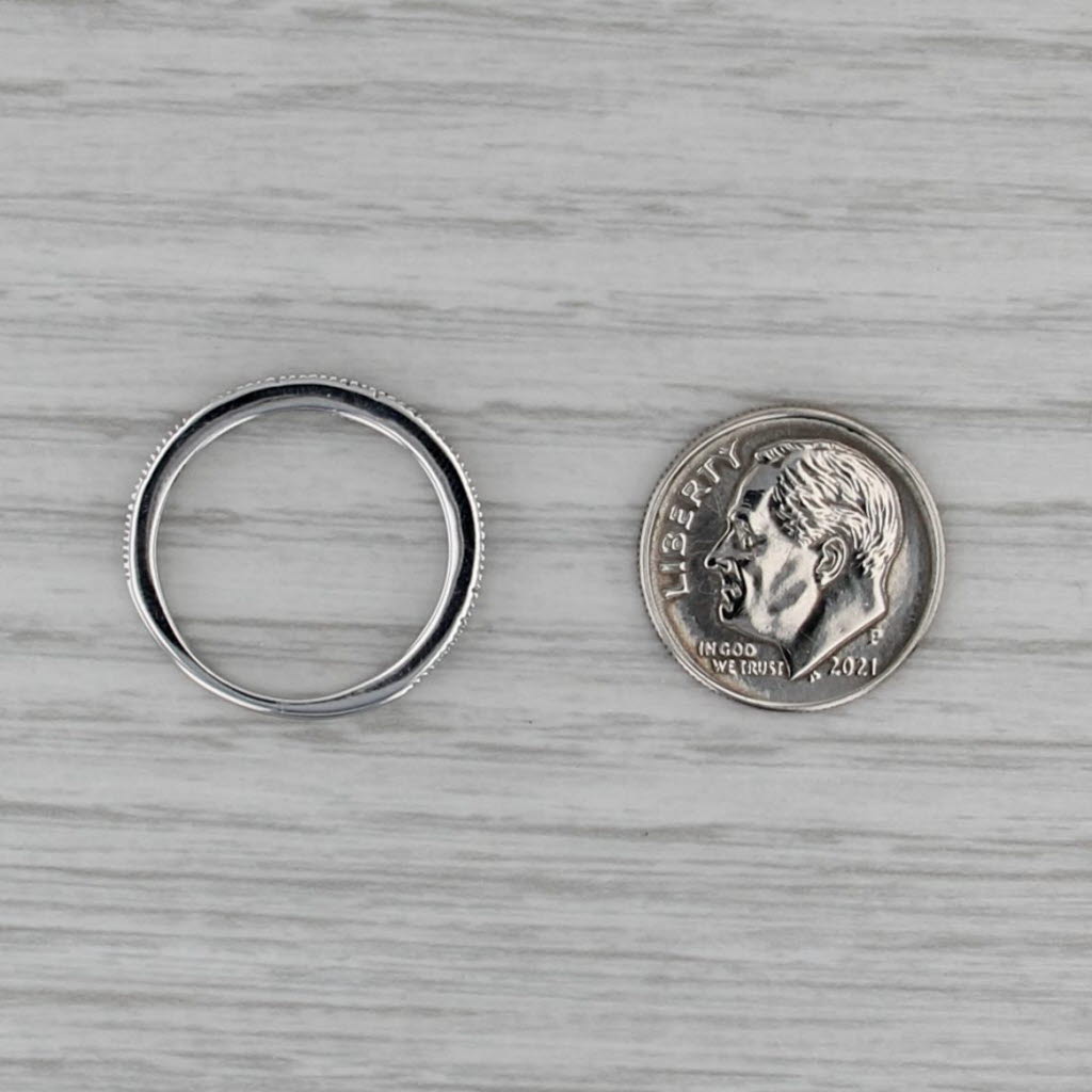 0.18ctw Channel Set Diamond Wedding Band 14k White Gold Size 5.75 Stackable Ring