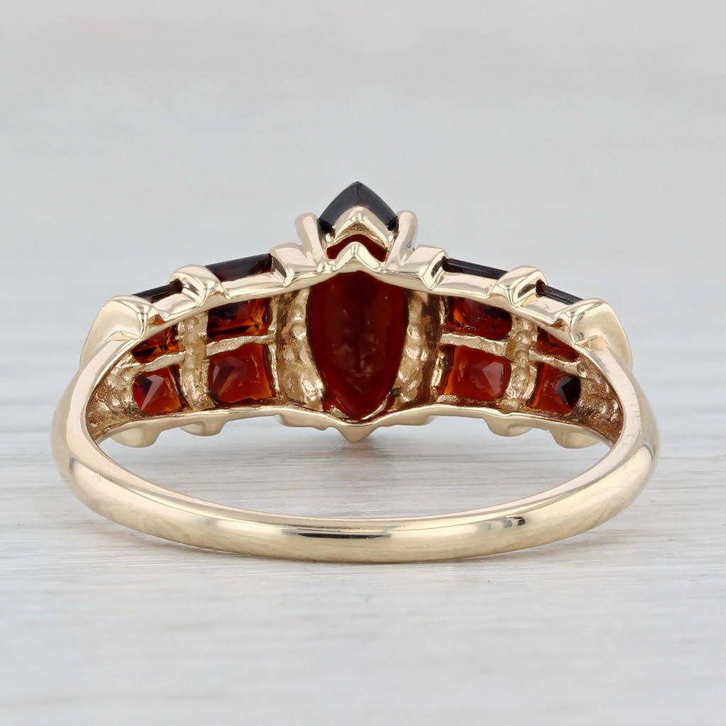 Light Gray 2.90ctw Marquise Garnet Ring 14k Yellow Gold Size 9.25