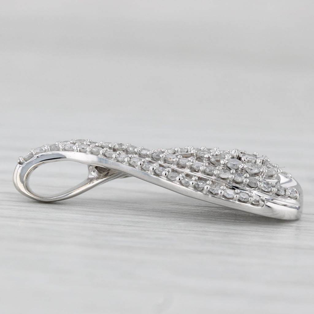 Light Gray 0.45ctw Diamond Teardrop Pendant 10k White Gold