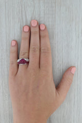 Dark Gray 2.45ctw Ruby Diamond Ring 18k White Gold Size 6 Band