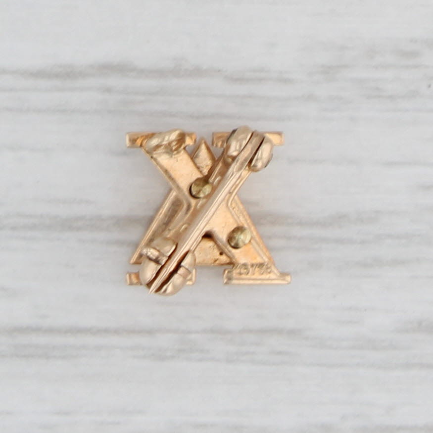 Light Gray Vintage Delta Chi Sweetheart Pin Enamel 10k Gold Greek Fraternity Guard