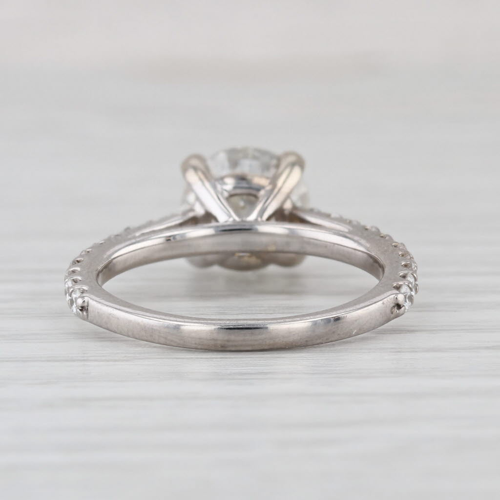 2.50ctw Round Diamond Engagement Ring 14k White Gold Size 6.5 Cathedral Band