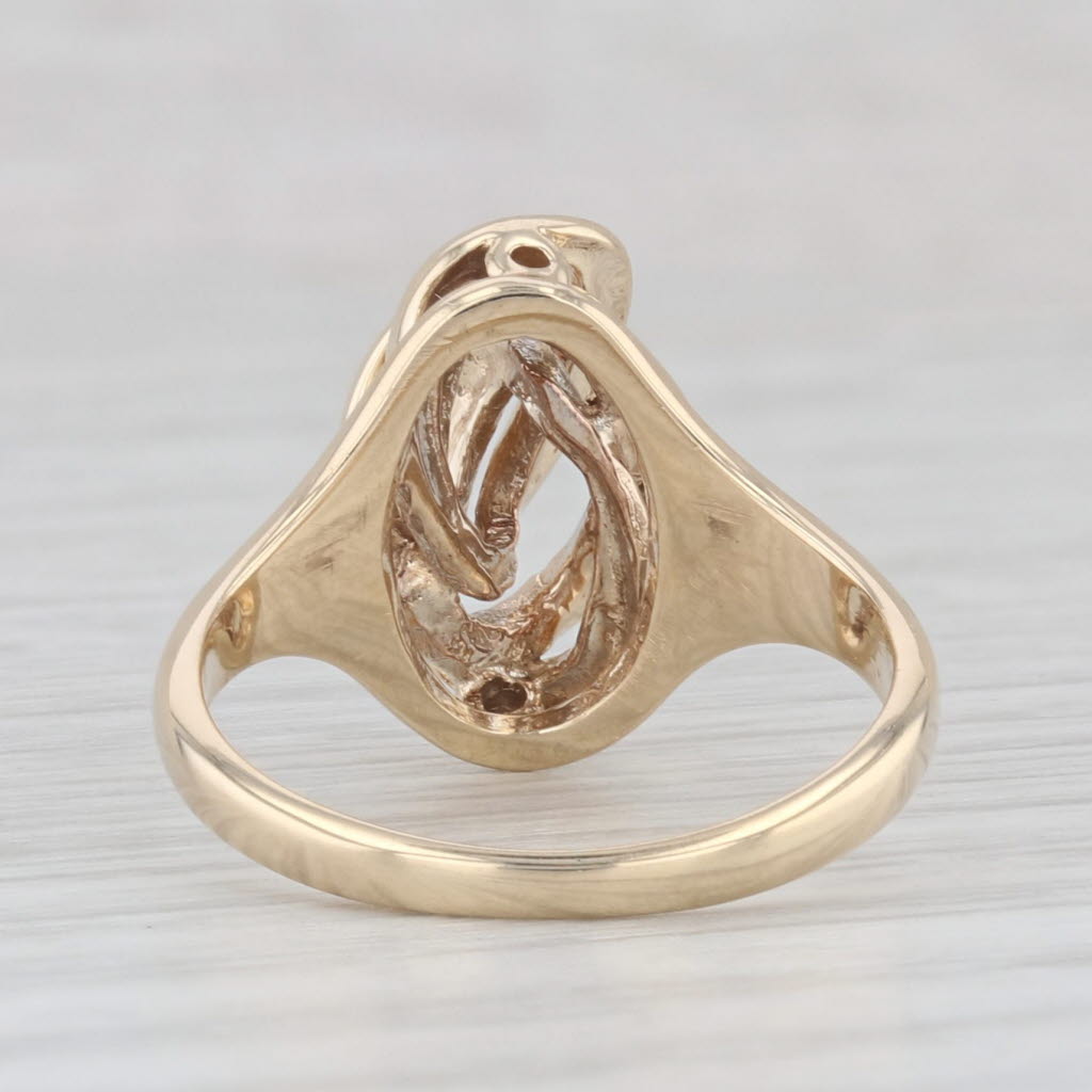 Light Gray Diamond Accented Knot Ring 10k Yellow Gold Size 5.75