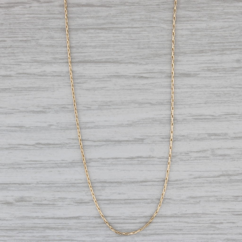 Gray Bar Link Box Chain 14k Yellow Gold 18.25" 0.8mm