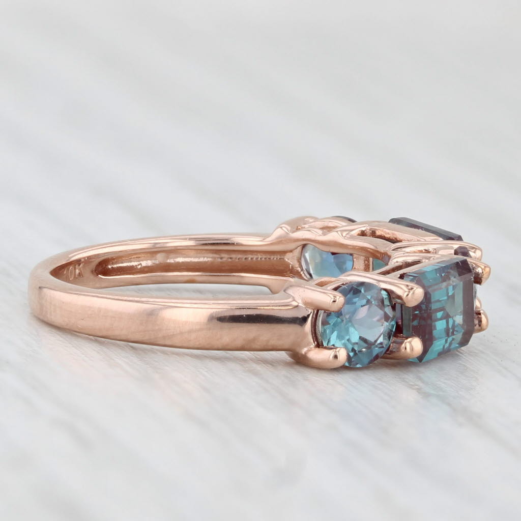 Light Gray 2.35ctw Color Change Lab Created Alexandrite Ring 10k Rose Gold Size 5 Stackable