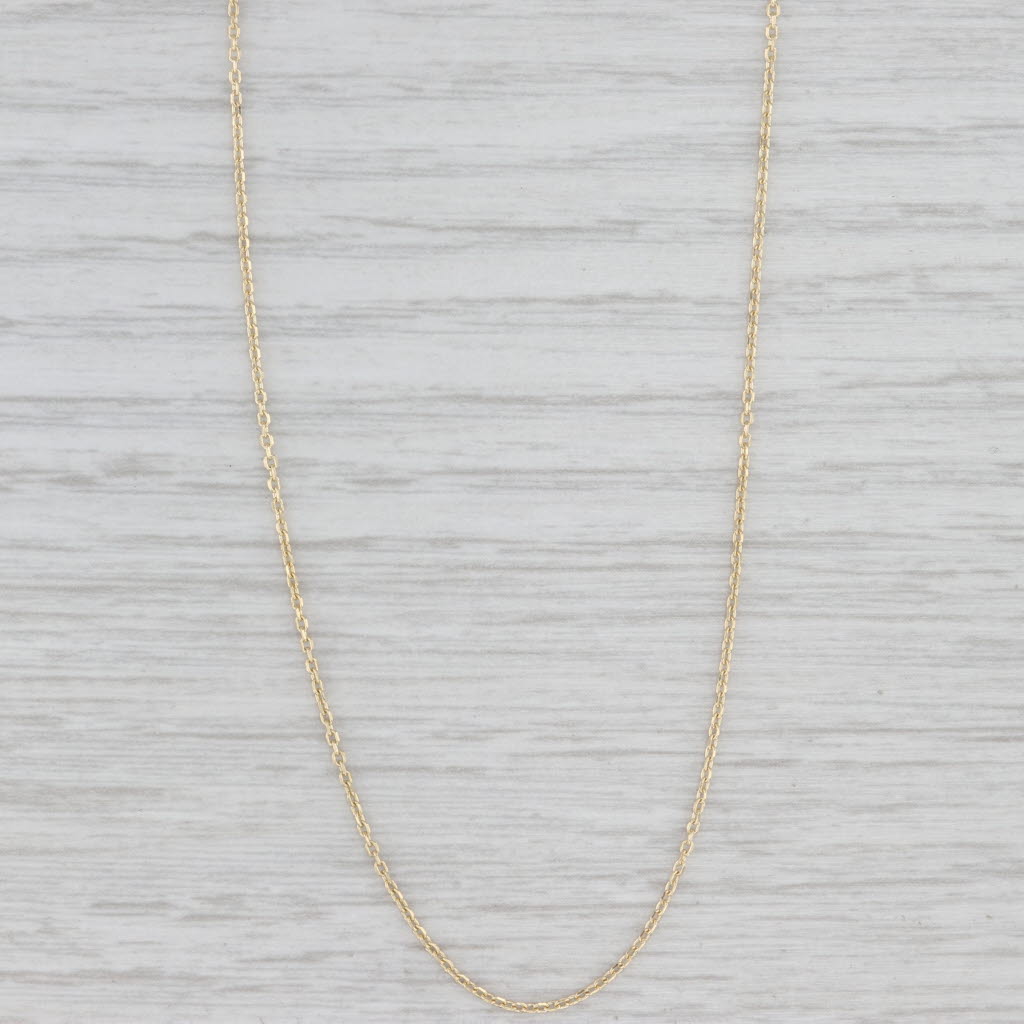 Light Gray New 18" Cable Chain Necklace 14k Yellow Gold 1mm