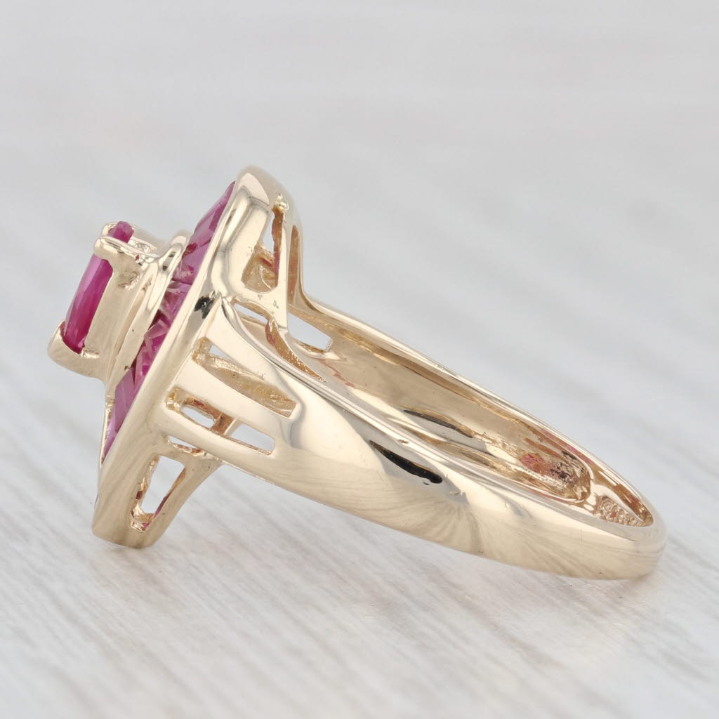 Light Gray 1.80ctw Ruby Teardrop Ring 14k Yellow Gold Size 7