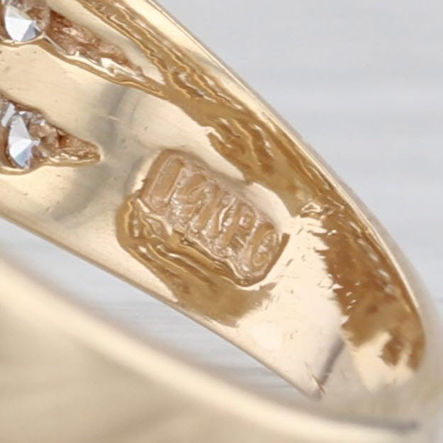 1.27ctw Diamond Rows Bypass Ring 14k Yellow Gold Size 8.25