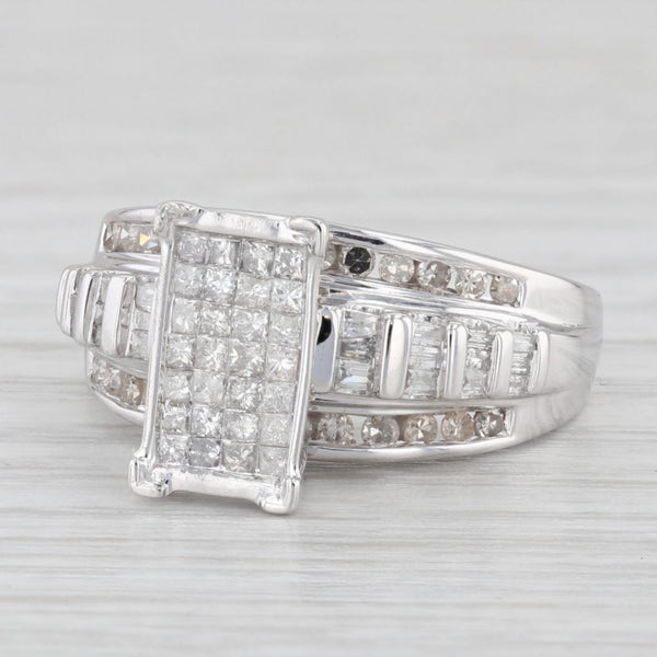 1.02ctw Diamond Engagement Ring 10k White Gold Size 7 Bridal Set Design