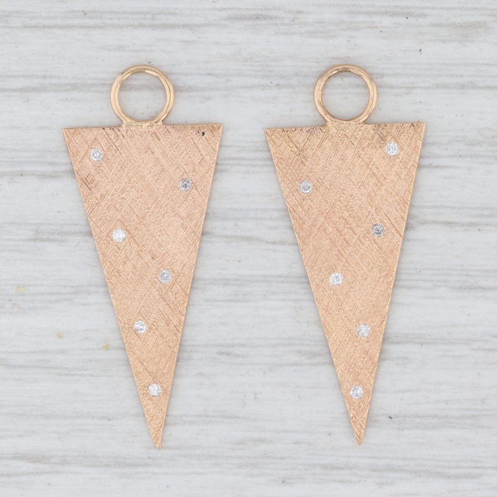 New Nina Wynn Earring Enhancer Charms 18k Gold Diamonds Triangle Drops