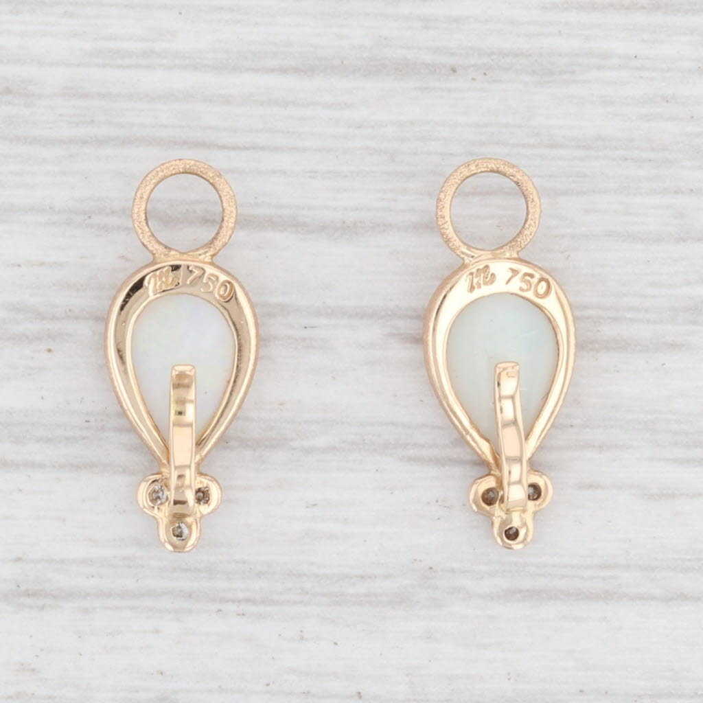 New Nina Wynn Earring Enhancer Charms Opal Teardrop Diamond 18k Yellow Gold