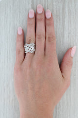 Dark Gray New 2.10ctw Diamond Overlay Ring 14k White Gold Size 7 Cocktail