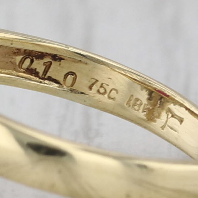 1.76ctw Oval Ruby Diamond Ring 18k Yellow Gold Size 6