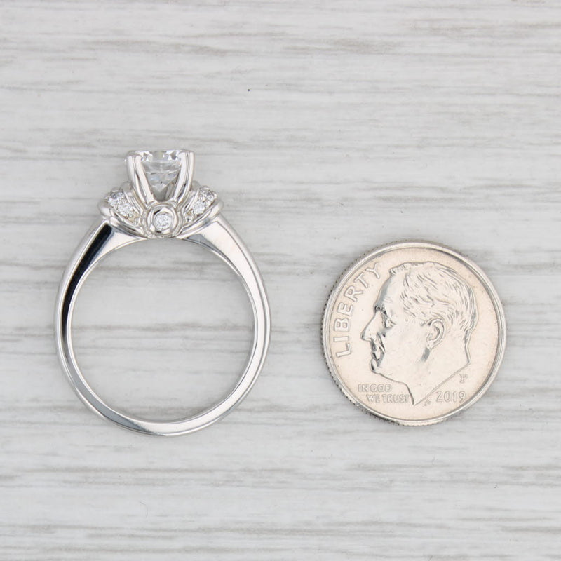 Light Gray New Scott Kay 1.16ctw Round Cubic Zirconia Engagement Ring Platinum Size 6.75