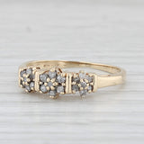 0.15ctw Diamond Flower Cluster Ring 10k Yellow Gold Size 7 Engagement Stackable