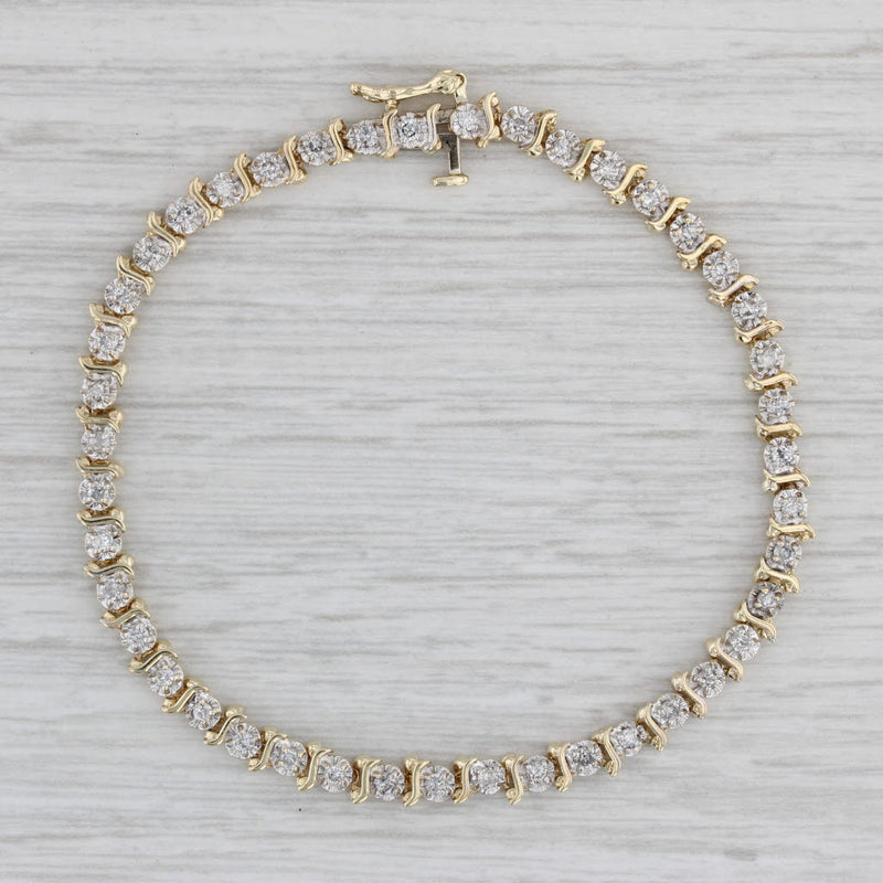 0.72ctw Diamond Tennis Bracelet 10k Yellow Gold 6.5" 4.1mm