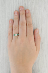 Gray 1.50ctw Round Diamond Emerald Engagement Ring 14k White Gold Size 7.75 GIA