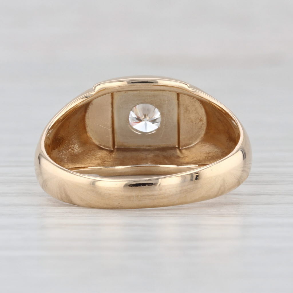 Vintage 0.35ct VS2 Diamond Solitaire Ring 14k Yellow Gold Men's