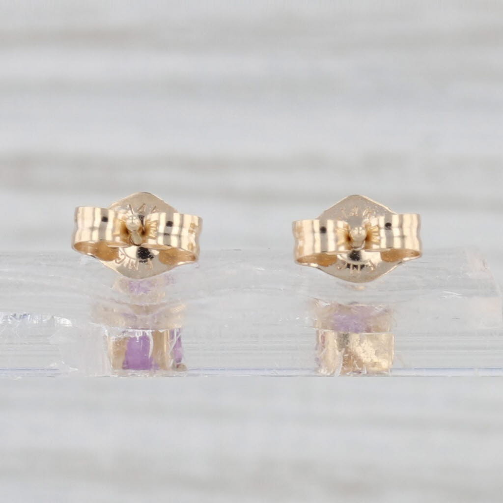 0.60ctw Ruby Diamond Stud Earrings 14k Yellow Gold Oval Studs