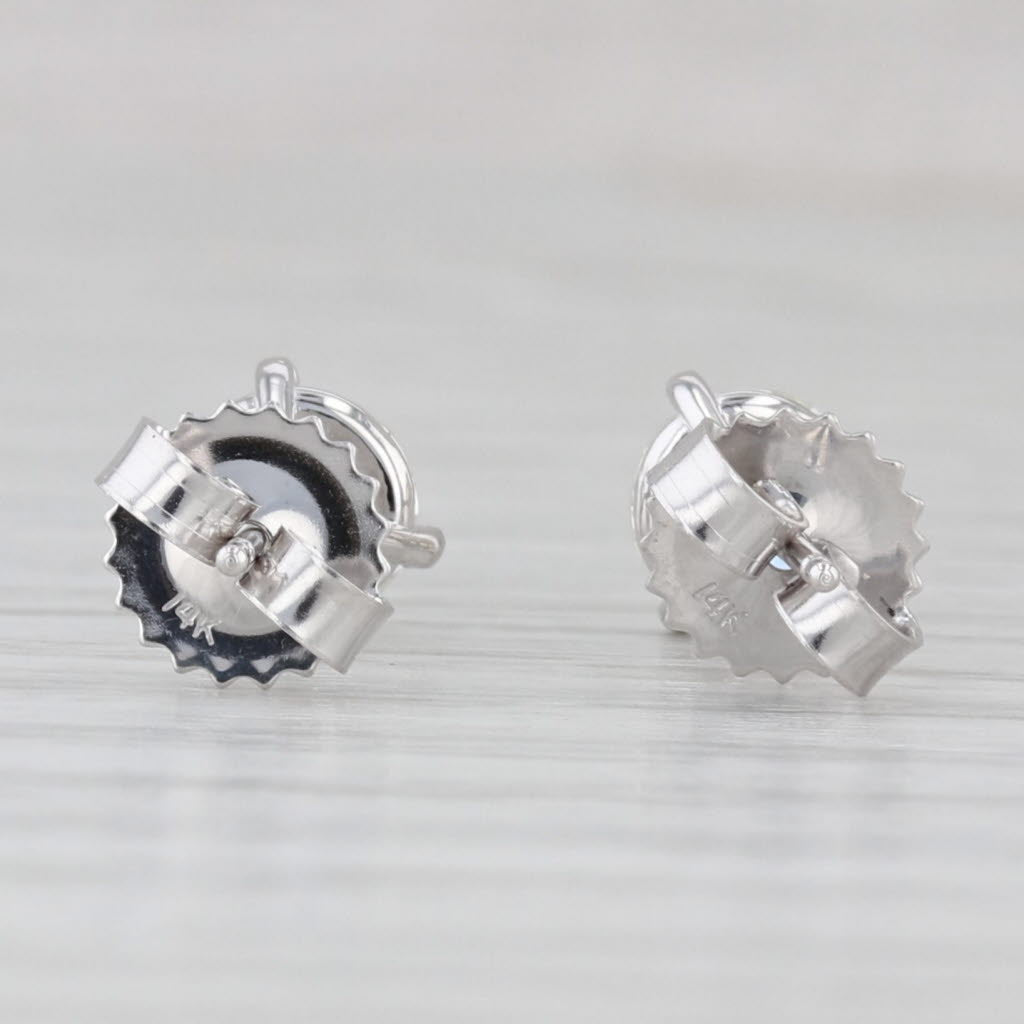 Light Gray 1.45ctw Diamond Round Solitaire Stud Earrings 14k White Gold Butterfly Backs