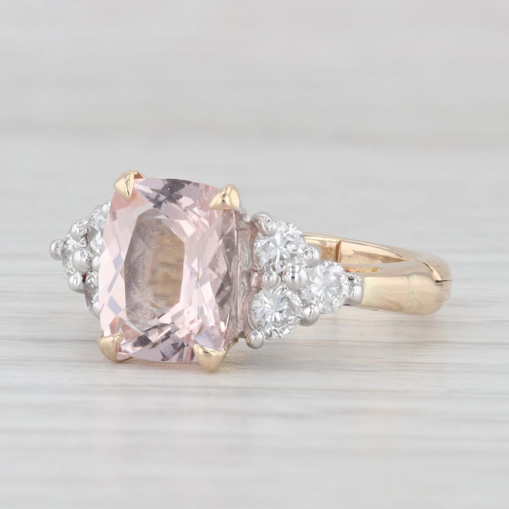 Light Gray 3.28ctw Morganite Diamond Ring 14k Yellow Gold Size 6.5 Arthritic Shank