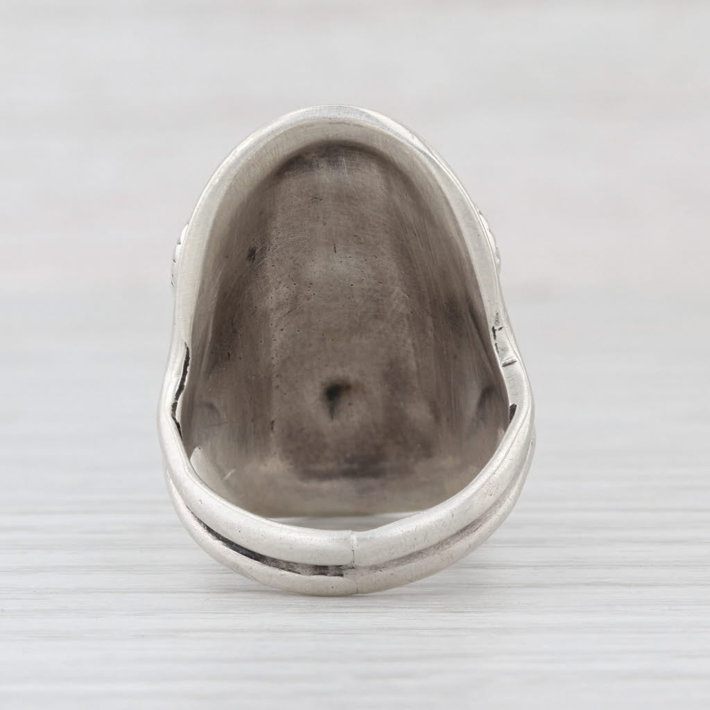 Southwestern Mother of Pearl Cluster Statement Ring Sterling Silver Size 8.75