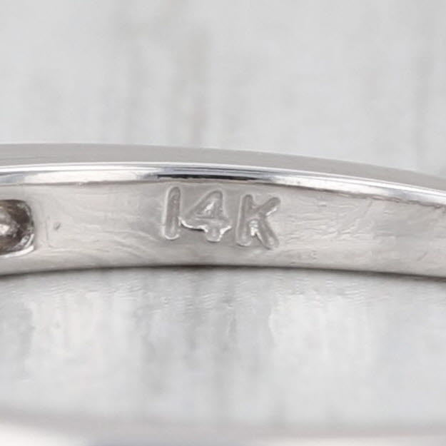 0.22ctw Princess Diamond Wedding Band 14k White Gold Size 8.5 Stackable