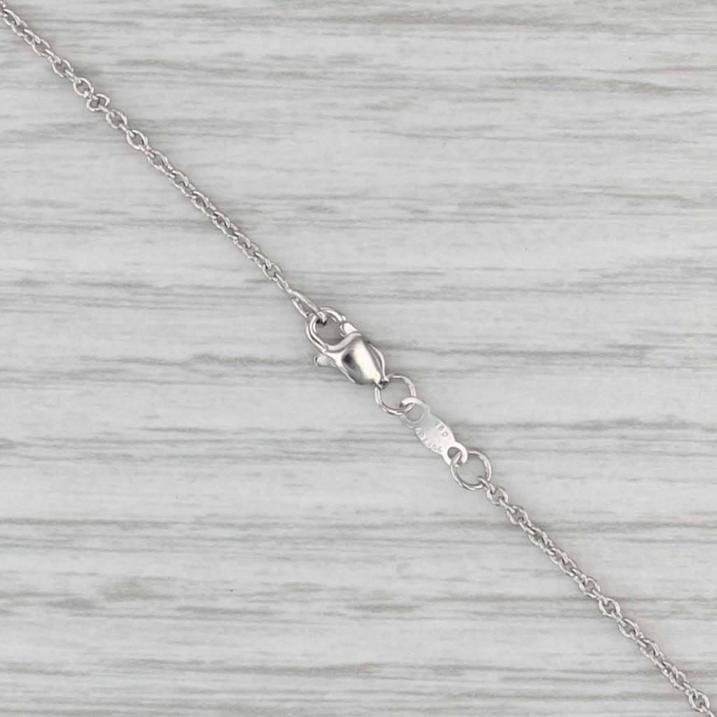 Isaac Reiss 0.48ctw Diamond Circle Square Pendant Necklace 18k White Gold 16.5"