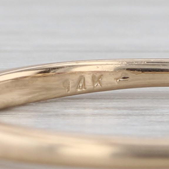 0.31ctw Ruby Diamond Ring 14k Yellow Gold Stackable Wedding Band Size 6