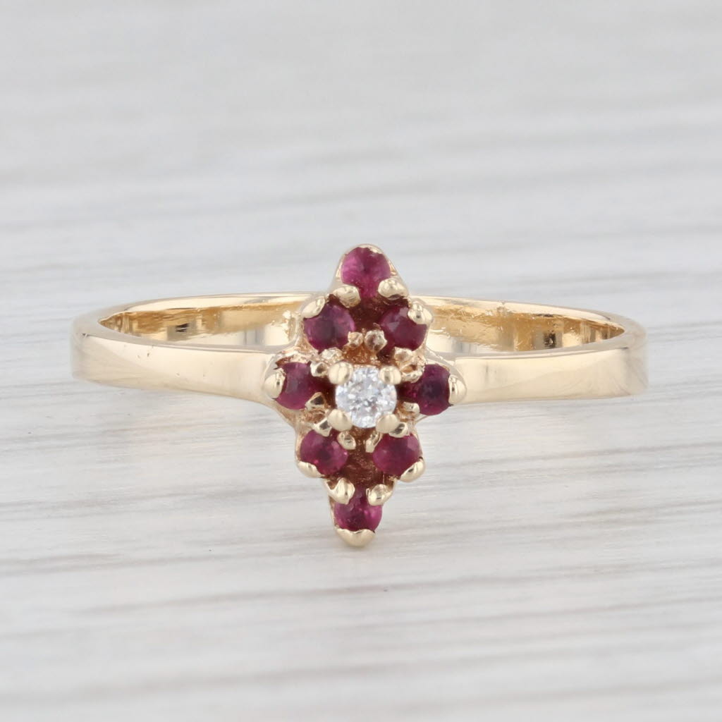 Light Gray 0.18ctw Ruby Diamond Ring 10k Yellow Gold Size 5.75